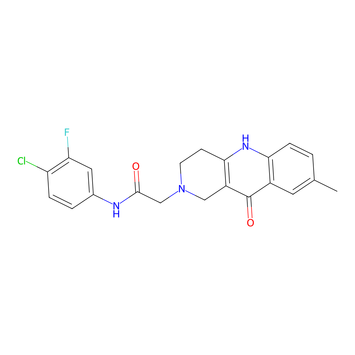 N-(4-chloro-3-fluorophenyl)-2-(8-methyl-10-oxo-3,4-dihydrobenzo[b][1,6]naphthyridin-2(1H,5H,10H)-yl)acetamide molecular structure, CAS 1251706-10-1
