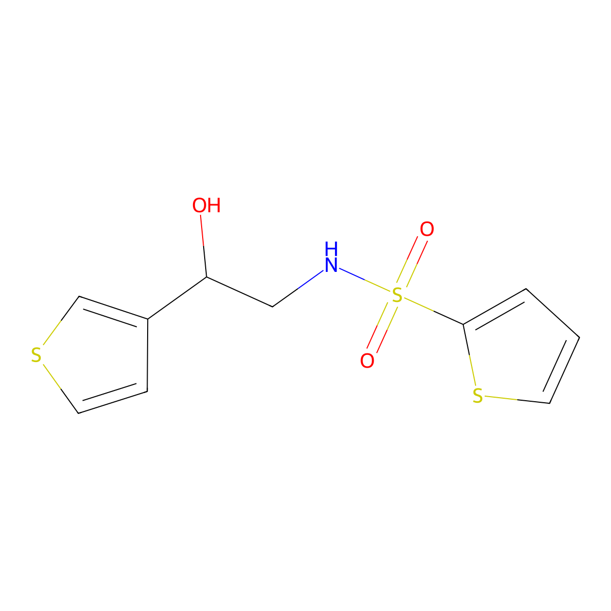 N-[2-hydroxy-2-(thiophen-3-yl)ethyl]thiophene-2-sulfonamide molecular structure, CAS 1251706-20-3