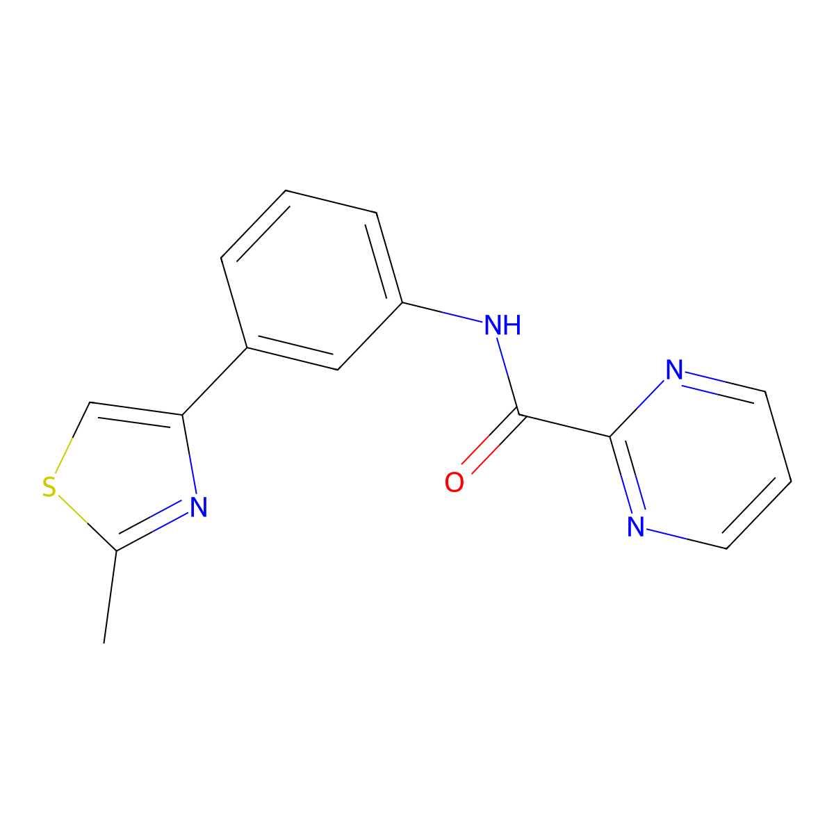 N-(3-(2-methylthiazol-4-yl)phenyl)pyrimidine-2-carboxamide molecular structure, CAS 1251706-34-9