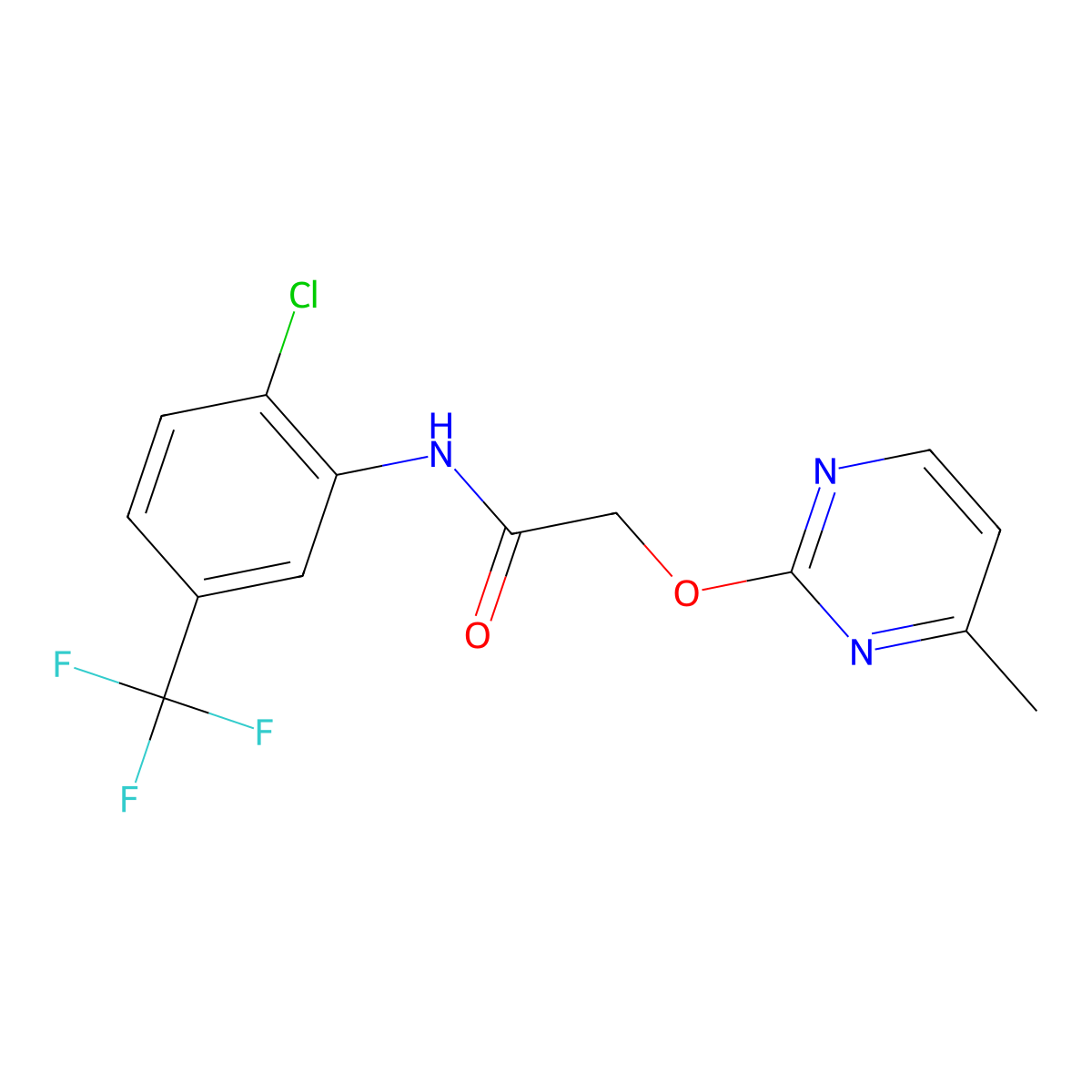 N-[2-chloro-5-(trifluoromethyl)phenyl]-2-[(4-methylpyrimidin-2-yl)oxy]acetamide molecular structure, CAS 1251706-36-1