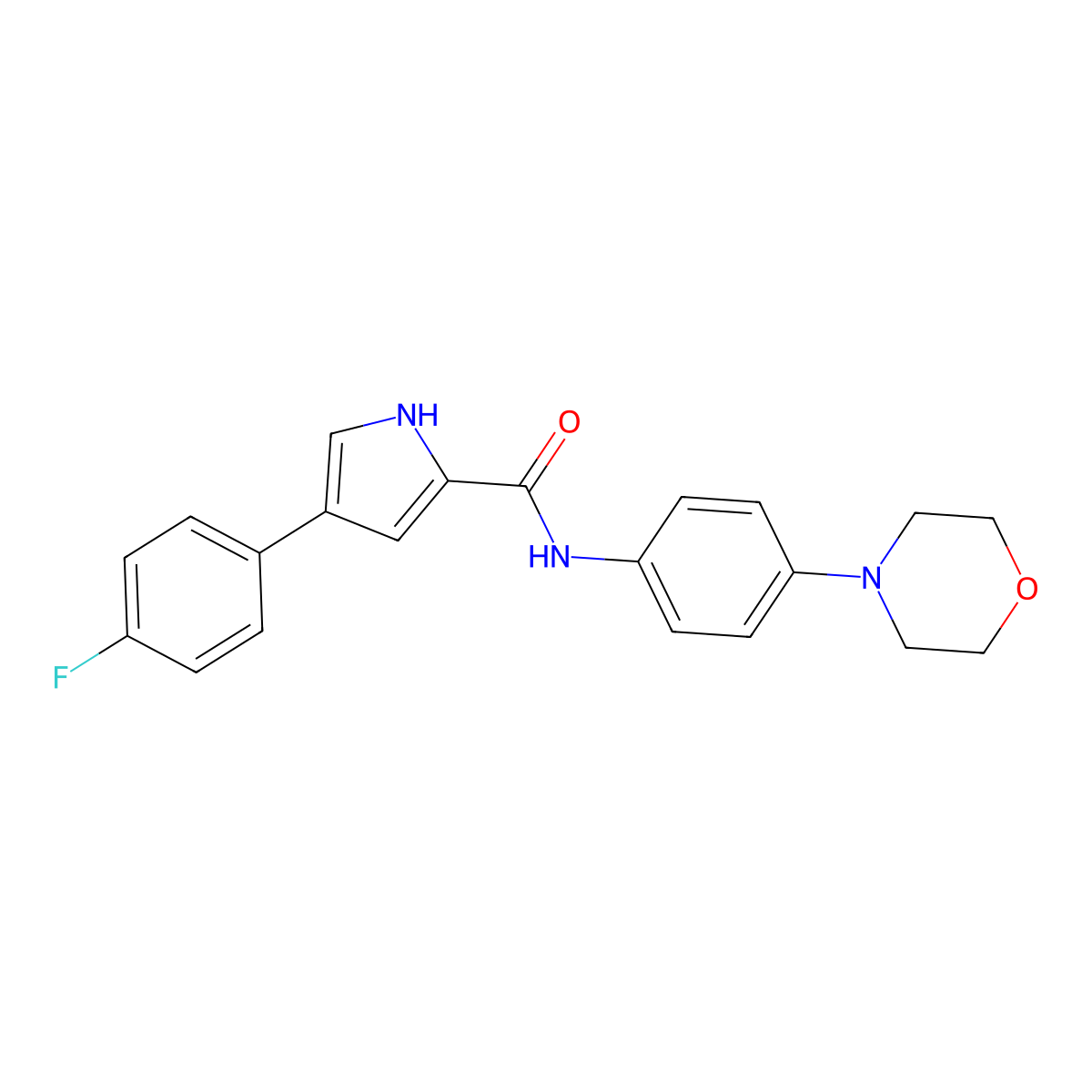 4-(4-fluorophenyl)-N-(4-morpholinophenyl)-1H-pyrrole-2-carboxamide molecular structure, CAS 1251706-40-7