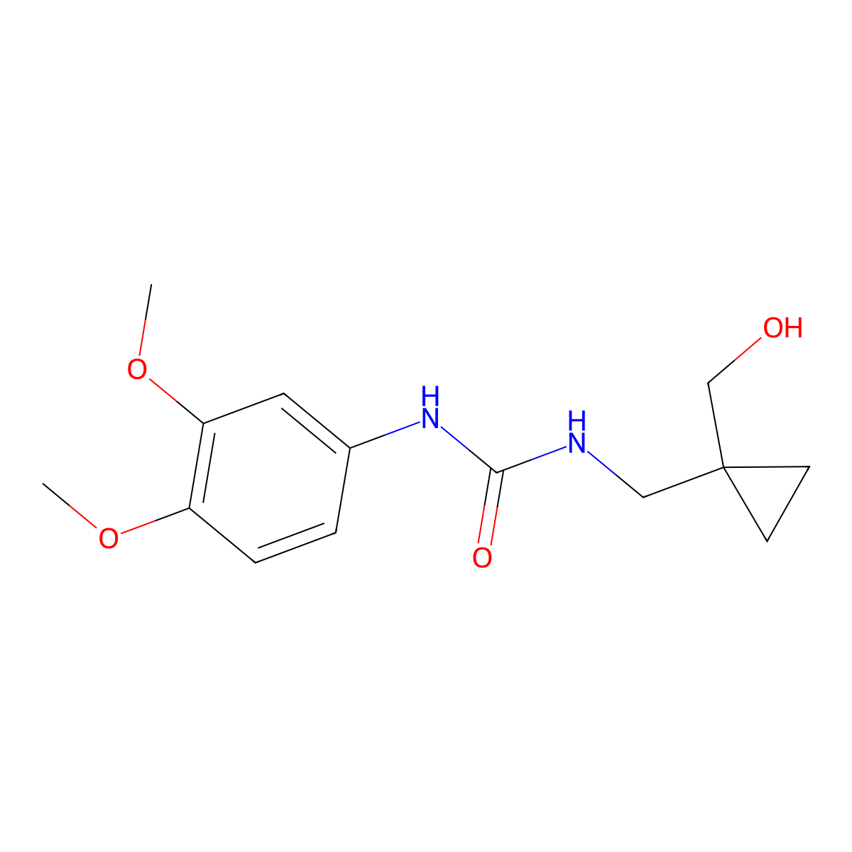 1-(3,4-Dimethoxyphenyl)-3-{[1-(hydroxymethyl)cyclopropyl]methyl}urea molecular structure, CAS 1251706-60-1
