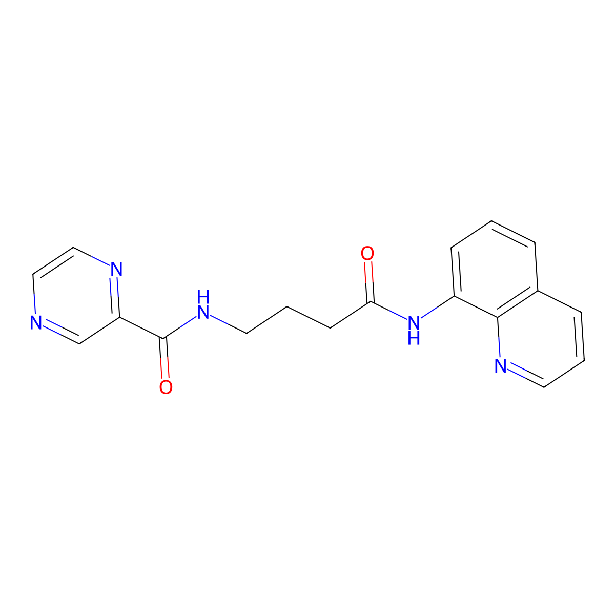 N-(4-oxo-4-(quinolin-8-ylamino)butyl)pyrazine-2-carboxamide molecular structure, CAS 1251706-65-6