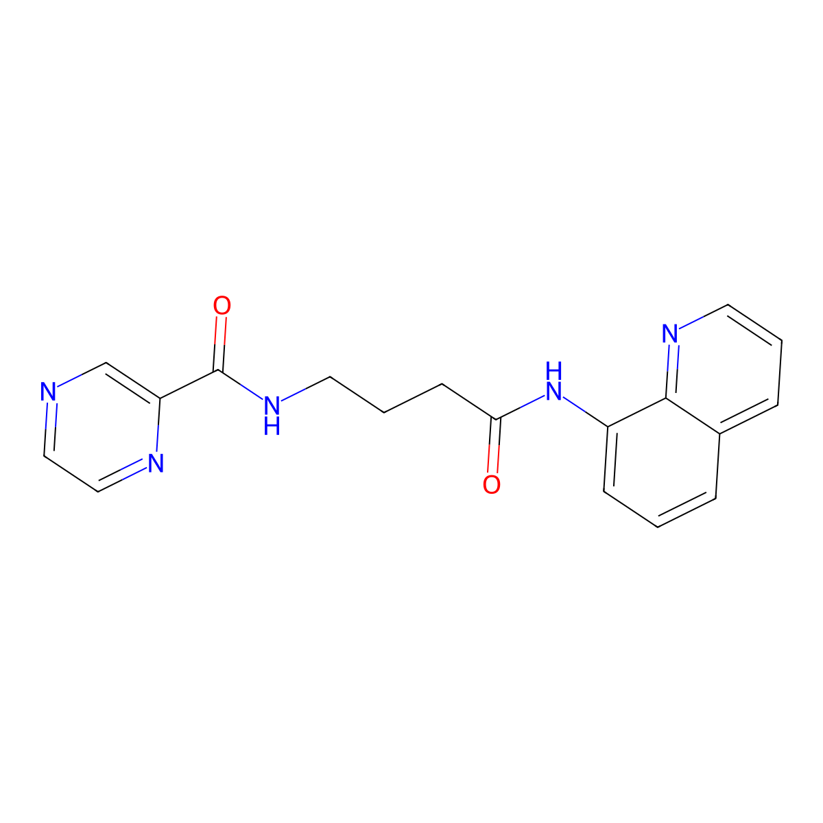 N-(4-oxo-4-(quinolin-8-ylamino)butyl)pyrazine-2-carboxamide molecular structure, CAS 1251706-65-6