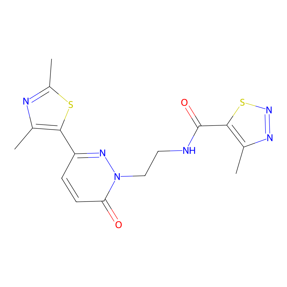 N-(2-(3-(2,4-dimethylthiazol-5-yl)-6-oxopyridazin-1(6H)-yl)ethyl)-4-methyl-1,2,3-thiadiazole-5-carboxamide molecular structure, CAS 1251706-67-8