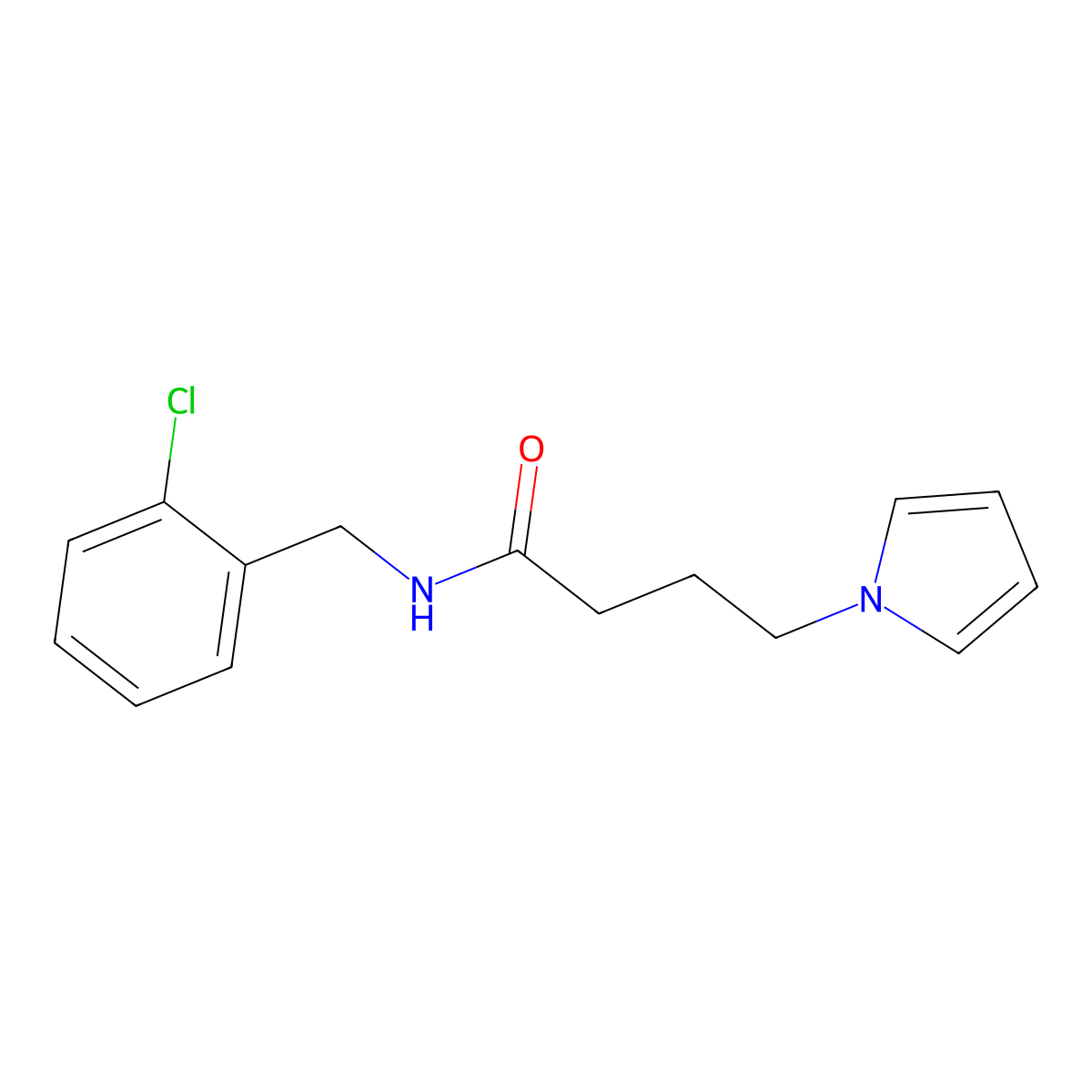 N-(2-chlorobenzyl)-4-(1H-pyrrol-1-yl)butanamide molecular structure, CAS 1251706-68-9
