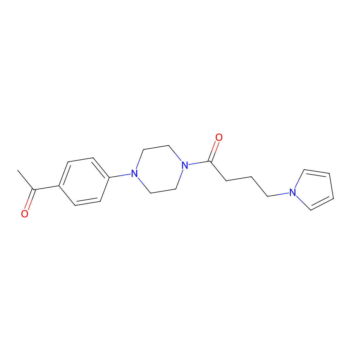 1-(4-(4-acetylphenyl)piperazin-1-yl)-4-(1H-pyrrol-1-yl)butan-1-one molecular structure, CAS 1251706-69-0