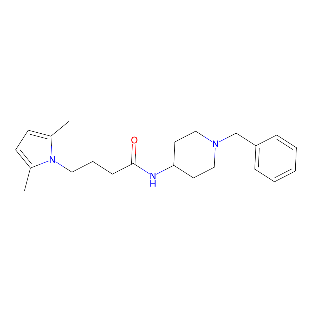 N-(1-benzylpiperidin-4-yl)-4-(2,5-dimethyl-1H-pyrrol-1-yl)butanamide molecular structure, CAS 1251706-70-3