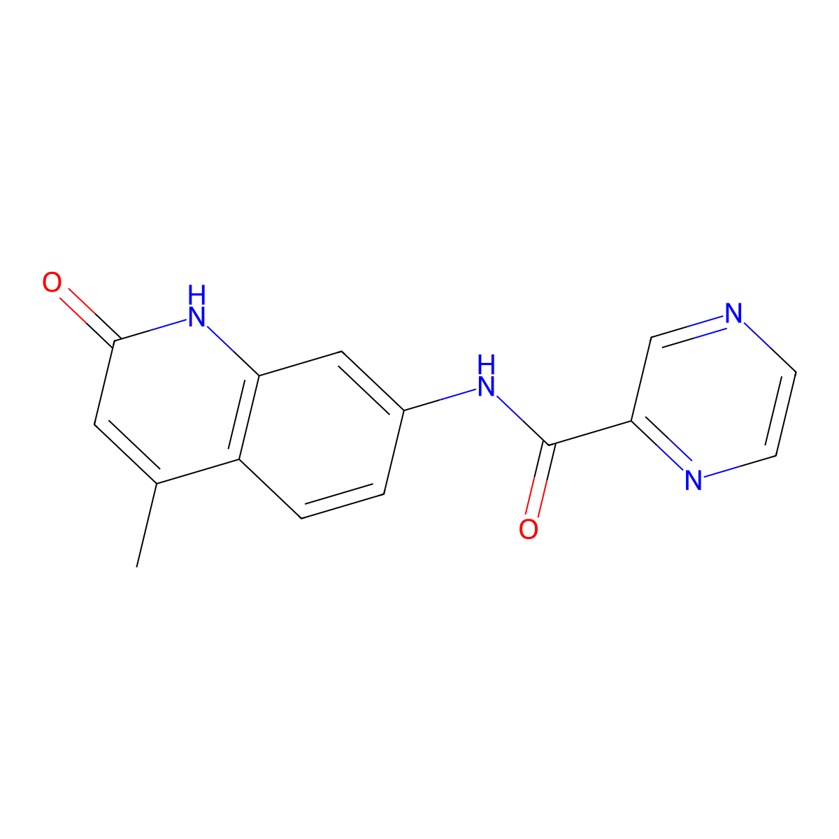 N-(4-methyl-2-oxo-1,2-dihydroquinolin-7-yl)pyrazine-2-carboxamide molecular structure, CAS 1251706-71-4