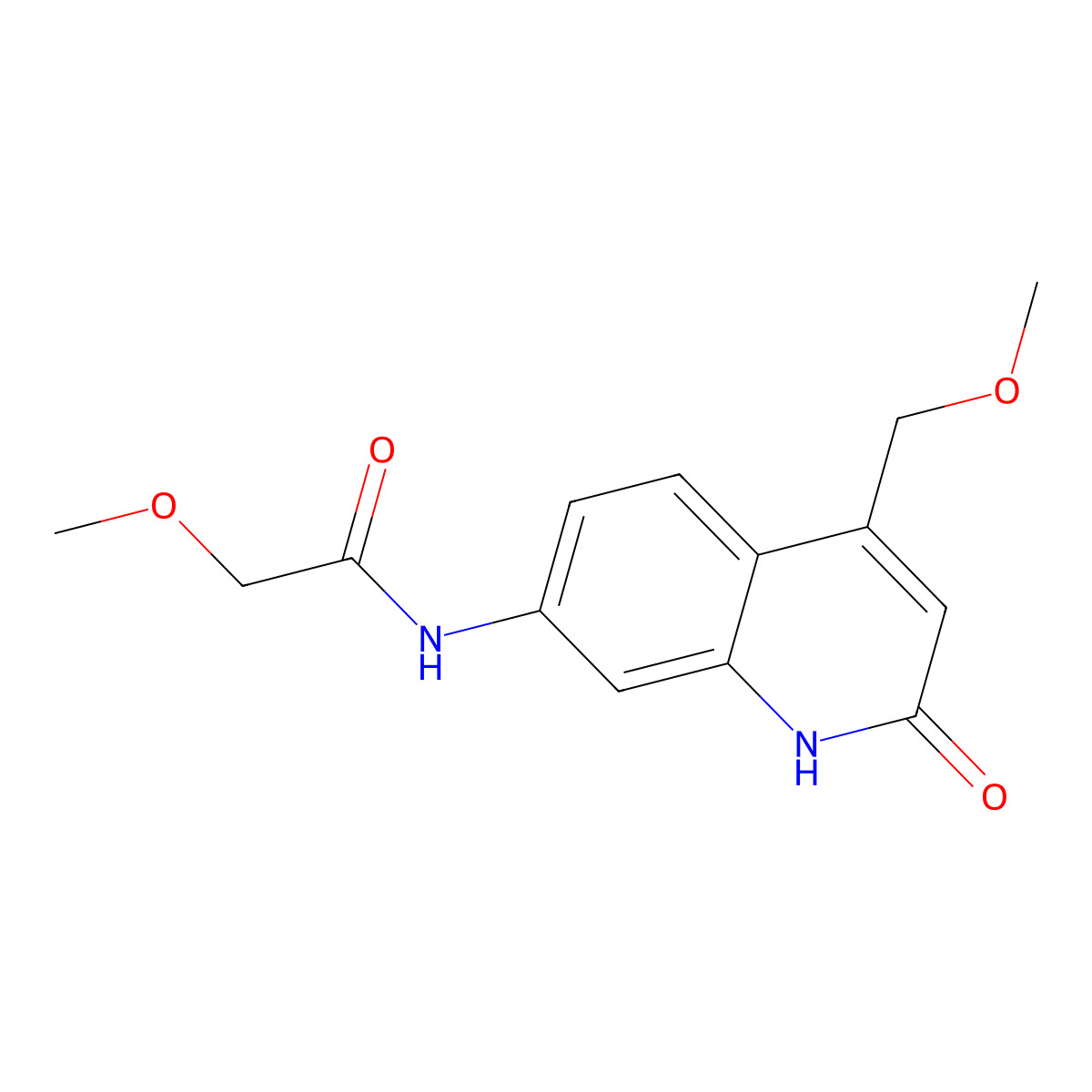 2-methoxy-N-(4-(methoxymethyl)-2-oxo-1,2-dihydroquinolin-7-yl)acetamide molecular structure, CAS 1251706-73-6