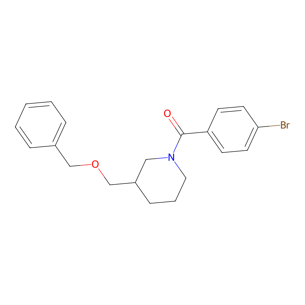 (3-((Benzyloxy)methyl)piperidin-1-yl)(4-bromophenyl)methanone molecular structure, CAS 1251706-78-1