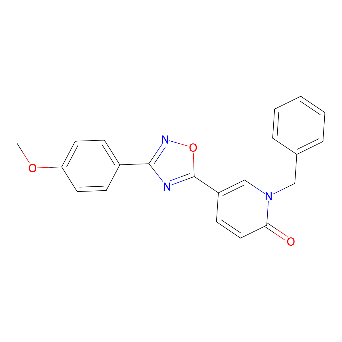 1-benzyl-5-(3-(4-methoxyphenyl)-1,2,4-oxadiazol-5-yl)pyridin-2(1H)-one molecular structure, CAS 1251706-93-0