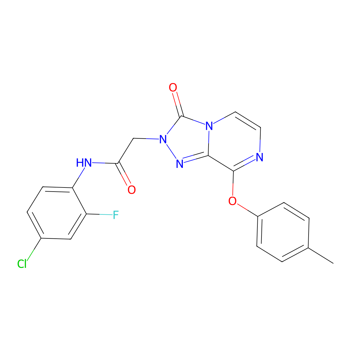 N-(4-chloro-2-fluorophenyl)-2-(3-oxo-8-(p-tolyloxy)-[1,2,4]triazolo[4,3-a]pyrazin-2(3H)-yl)acetamide molecular structure, CAS 1251707-03-5
