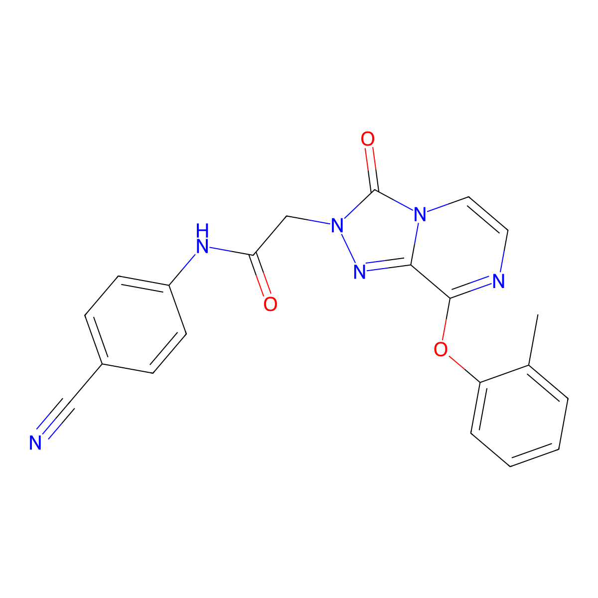 N-(4-cyanophenyl)-2-[8-(2-methylphenoxy)-3-oxo-2H,3H-[1,2,4]triazolo[4,3-a]pyrazin-2-yl]acetamide molecular structure, CAS 1251707-10-4