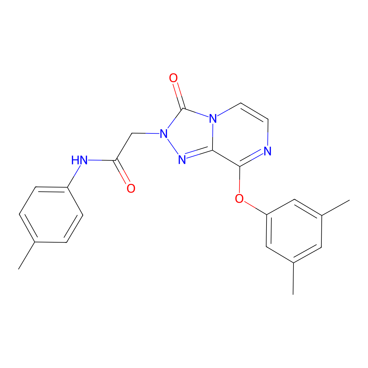 2-[8-(3,5-dimethylphenoxy)-3-oxo-2H,3H-[1,2,4]triazolo[4,3-a]pyrazin-2-yl]-N-(4-methylphenyl)acetamide molecular structure, CAS 1251707-11-5