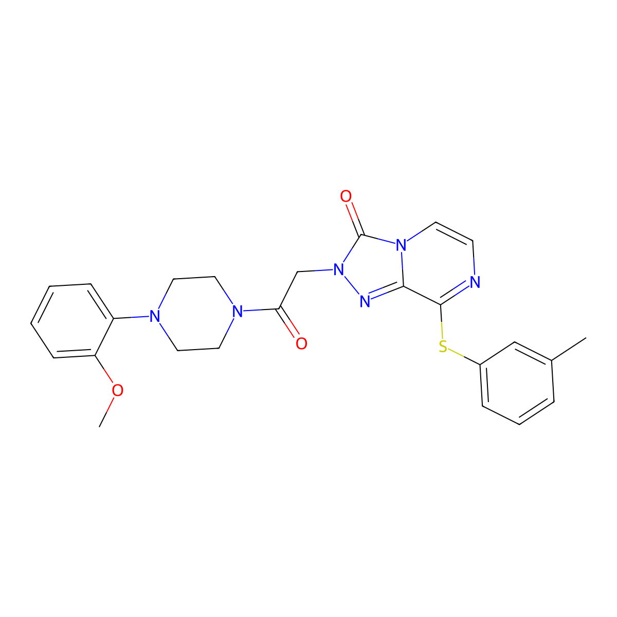 2-{2-[4-(2-methoxyphenyl)piperazin-1-yl]-2-oxoethyl}-8-[(3-methylphenyl)sulfanyl]-2H,3H-[1,2,4]triazolo[4,3-a]pyrazin-3-one molecular structure, CAS 1251707-12-6