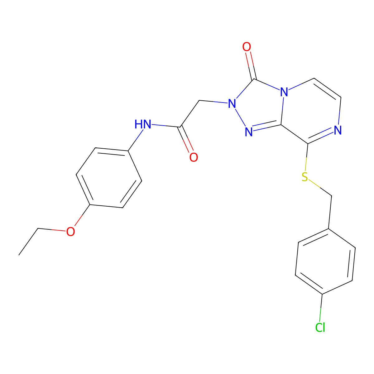 2-{8-[(4-chlorobenzyl)sulfanyl]-3-oxo[1,2,4]triazolo[4,3-a]pyrazin-2(3H)-yl}-N-(4-ethoxyphenyl)acetamide molecular structure, CAS 1251707-15-9