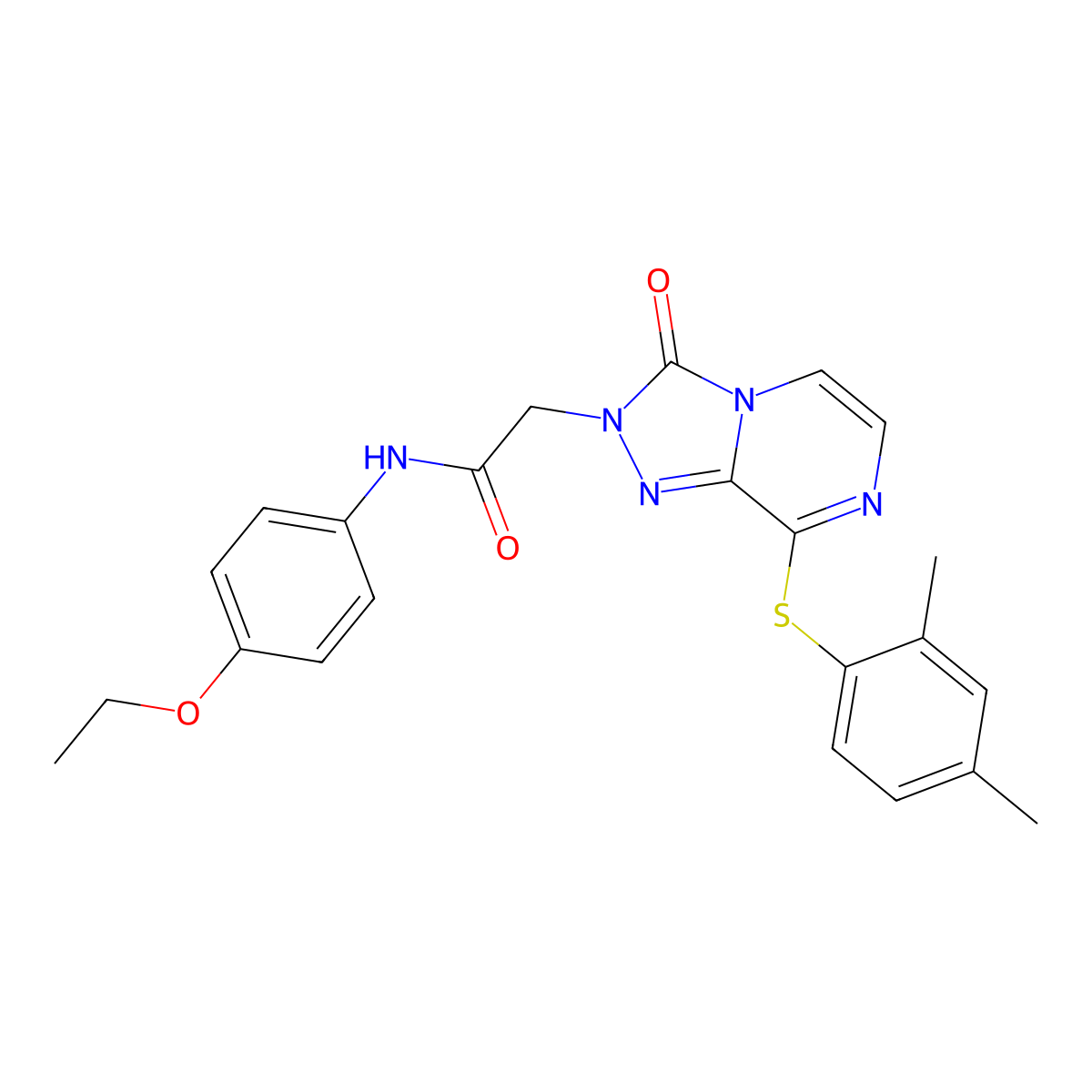 2-{8-[(2,4-dimethylphenyl)sulfanyl]-3-oxo-2H,3H-[1,2,4]triazolo[4,3-a]pyrazin-2-yl}-N-(4-ethoxyphenyl)acetamide molecular structure, CAS 1251707-16-0
