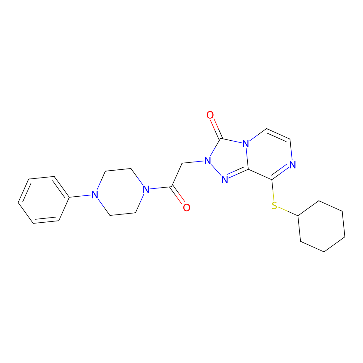 8-(cyclohexylsulfanyl)-2-[2-oxo-2-(4-phenylpiperazin-1-yl)ethyl]-2H,3H-[1,2,4]triazolo[4,3-a]pyrazin-3-one molecular structure, CAS 1251707-19-3