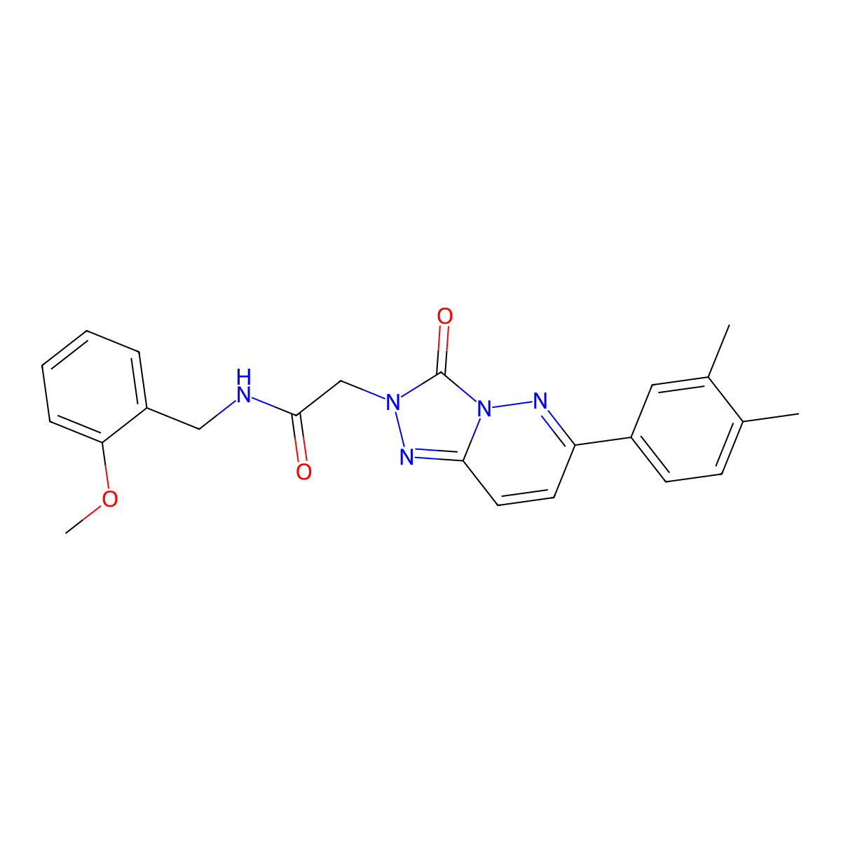 2-(6-(3,4-dimethylphenyl)-3-oxo-[1,2,4]triazolo[4,3-b]pyridazin-2(3H)-yl)-N-(2-methoxybenzyl)acetamide molecular structure, CAS 1251707-27-3