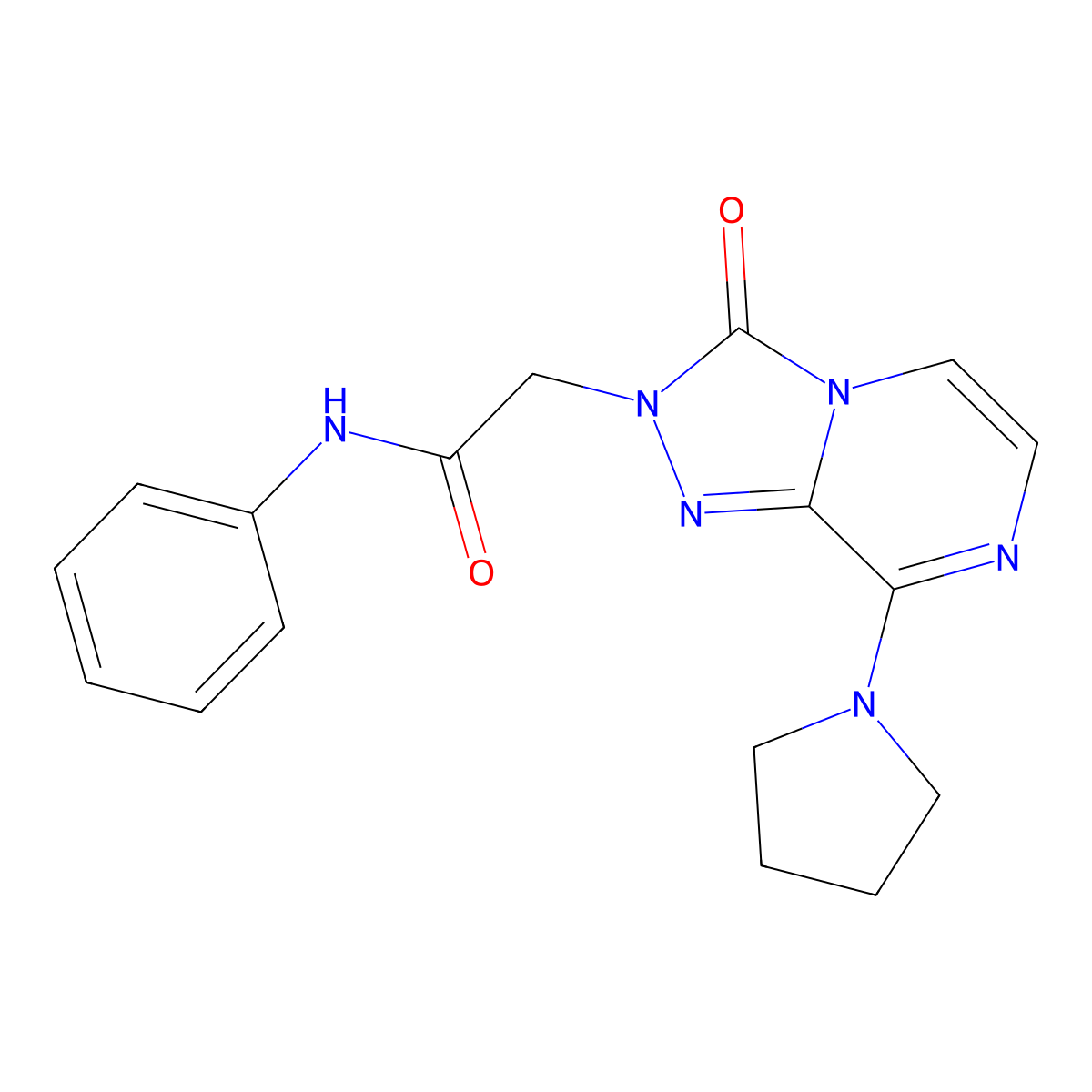 2-[3-oxo-8-(pyrrolidin-1-yl)[1,2,4]triazolo[4,3-a]pyrazin-2(3H)-yl]-N-phenylacetamide molecular structure, CAS 1251707-36-4