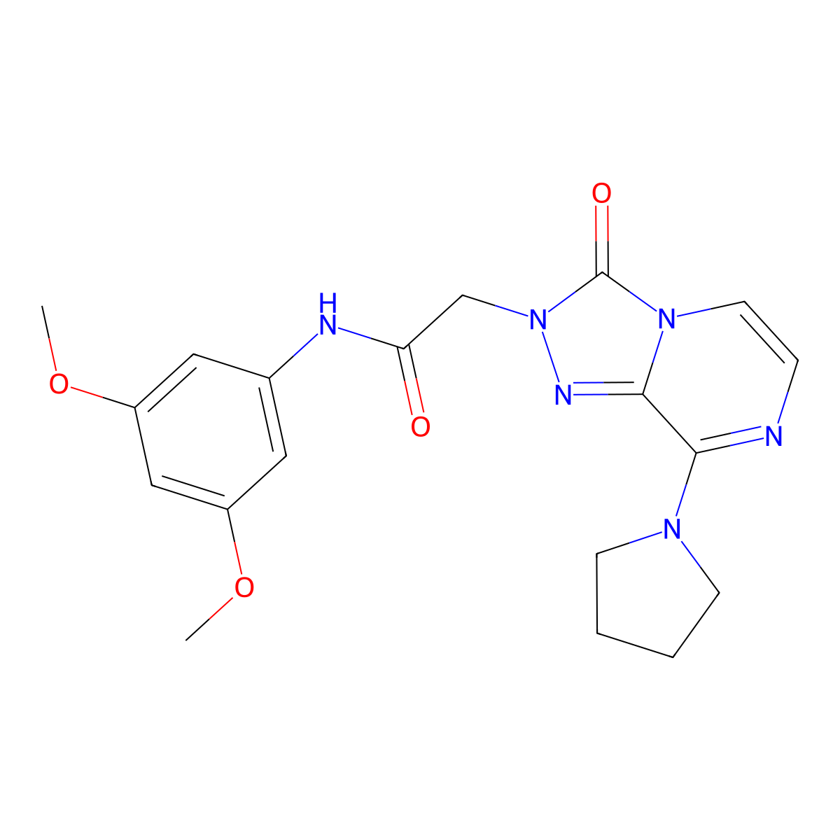 N-(3,5-dimethoxyphenyl)-2-(3-oxo-8-pyrrolidin-1-yl[1,2,4]triazolo[4,3-a]pyrazin-2(3H)-yl)acetamide molecular structure, CAS 1251707-37-5