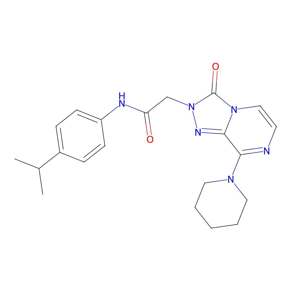 2-[3-oxo-8-(piperidin-1-yl)-2H,3H-[1,2,4]triazolo[4,3-a]pyrazin-2-yl]-N-[4-(propan-2-yl)phenyl]acetamide molecular structure, CAS 1251707-38-6