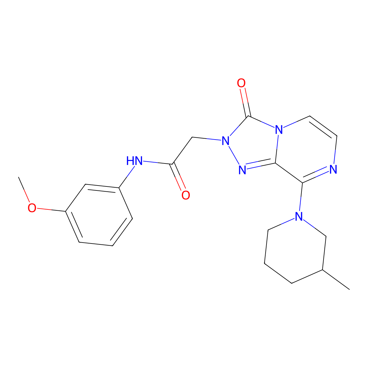 N-(3-methoxyphenyl)-2-[8-(3-methylpiperidin-1-yl)-3-oxo[1,2,4]triazolo[4,3-a]pyrazin-2(3H)-yl]acetamide molecular structure, CAS 1251707-39-7