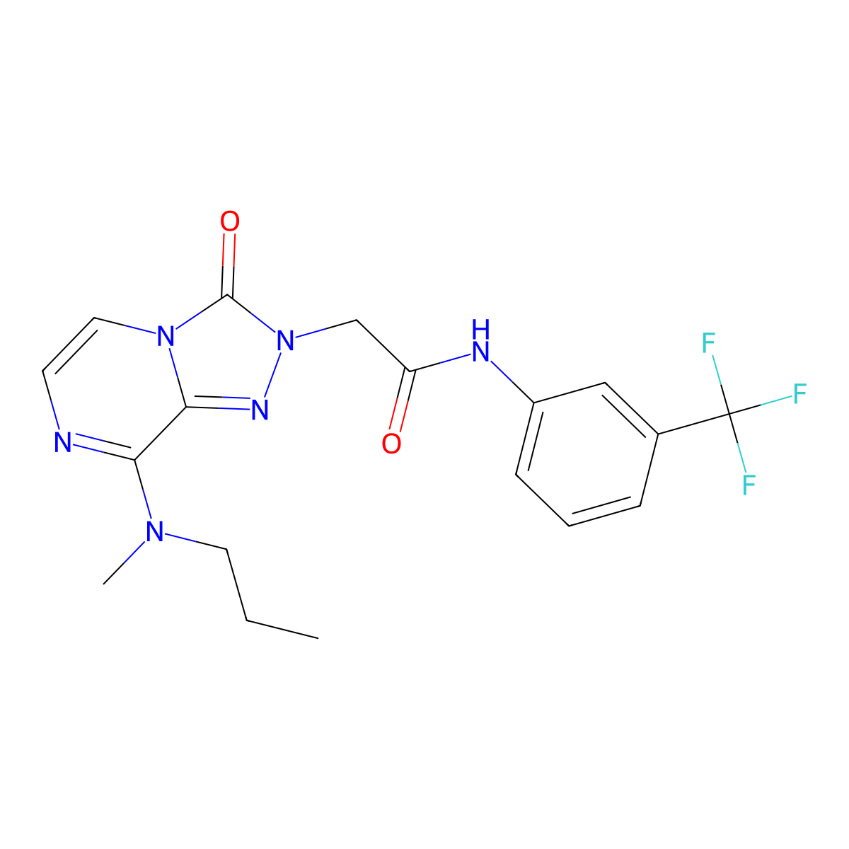 2-(8-(methyl(propyl)amino)-3-oxo-[1,2,4]triazolo[4,3-a]pyrazin-2(3H)-yl)-N-(3-(trifluoromethyl)phenyl)acetamide molecular structure, CAS 1251707-46-6