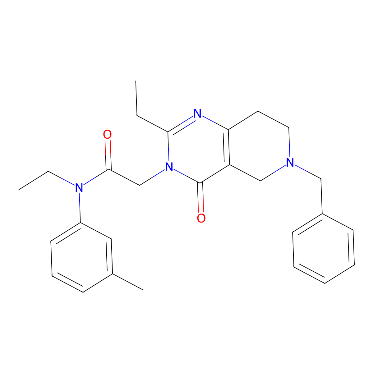 2-{6-benzyl-2-ethyl-4-oxo-3H,4H,5H,6H,7H,8H-pyrido[4,3-d]pyrimidin-3-yl}-N-ethyl-N-(3-methylphenyl)acetamide molecular structure, CAS 1251707-59-1