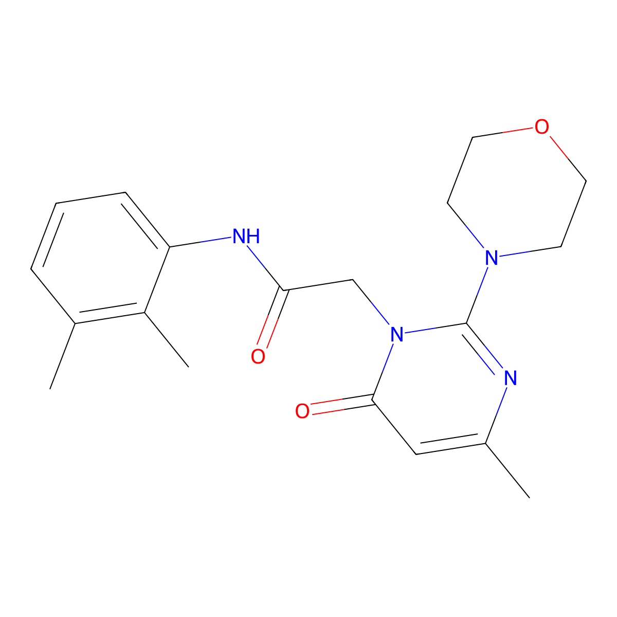 N-(2,3-dimethylphenyl)-2-(4-methyl-2-morpholin-4-yl-6-oxopyrimidin-1(6H)-yl)acetamide molecular structure, CAS 1251707-67-1