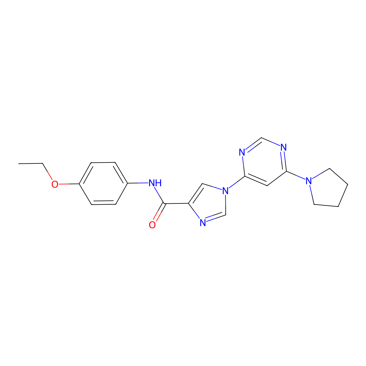N-(4-ethoxyphenyl)-1-[6-(pyrrolidin-1-yl)pyrimidin-4-yl]-1H-imidazole-4-carboxamide molecular structure, CAS 1251707-72-8
