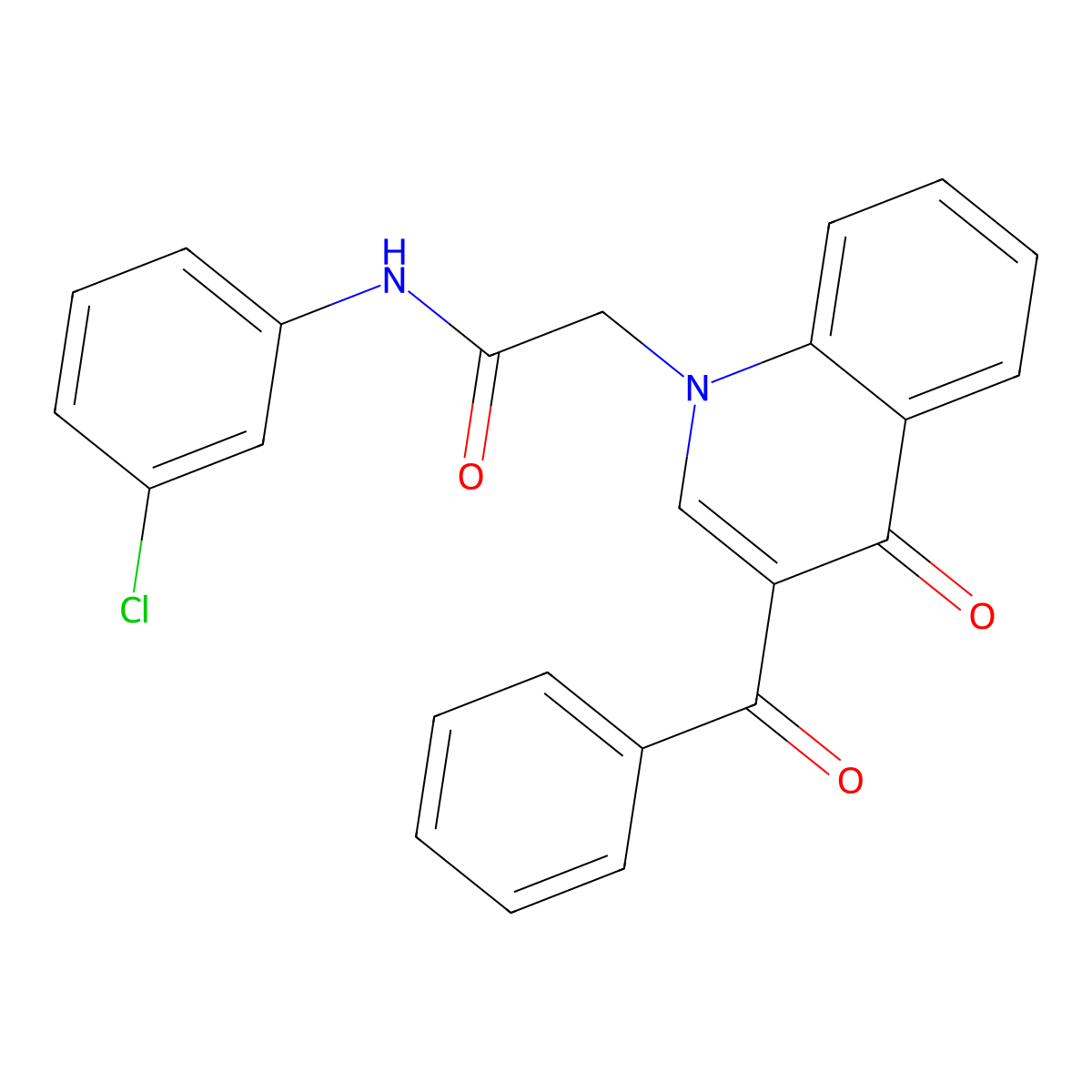 2-(3-benzoyl-4-oxo-1,4-dihydroquinolin-1-yl)-N-(3-chlorophenyl)acetamide molecular structure, CAS 1251708-12-9
