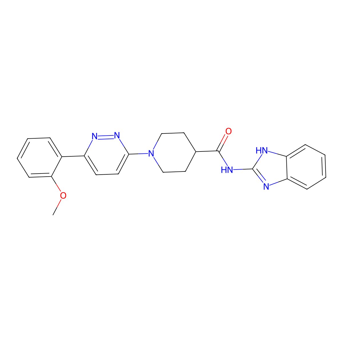 N-(1H-benzo[d]imidazol-2-yl)-1-(6-(2-methoxyphenyl)pyridazin-3-yl)piperidine-4-carboxamide molecular structure, CAS 1251708-20-9
