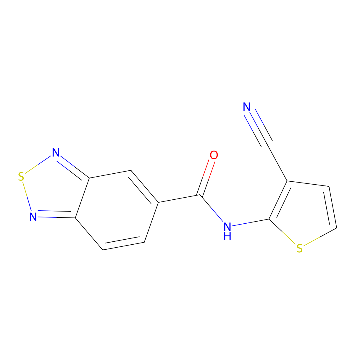 N-(3-cyanothiophen-2-yl)benzo[c][1,2,5]thiadiazole-5-carboxamide molecular structure, CAS 1251708-24-3