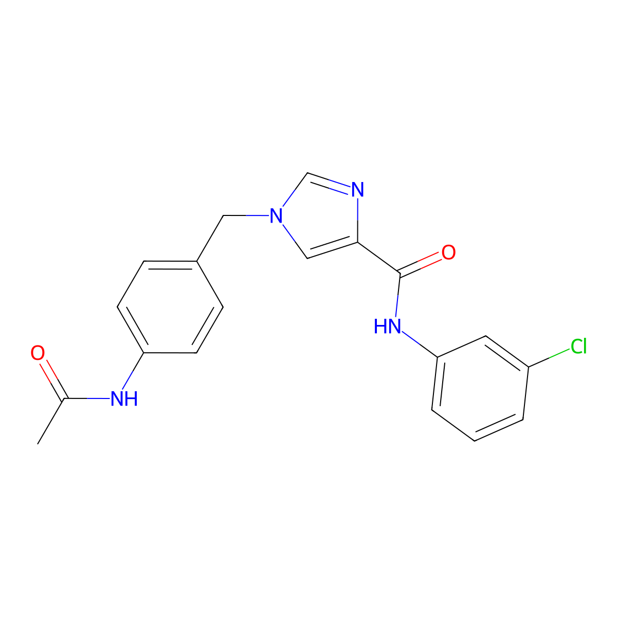 1-(4-acetamidobenzyl)-N-(3-chlorophenyl)-1H-imidazole-4-carboxamide molecular structure, CAS 1251708-30-1