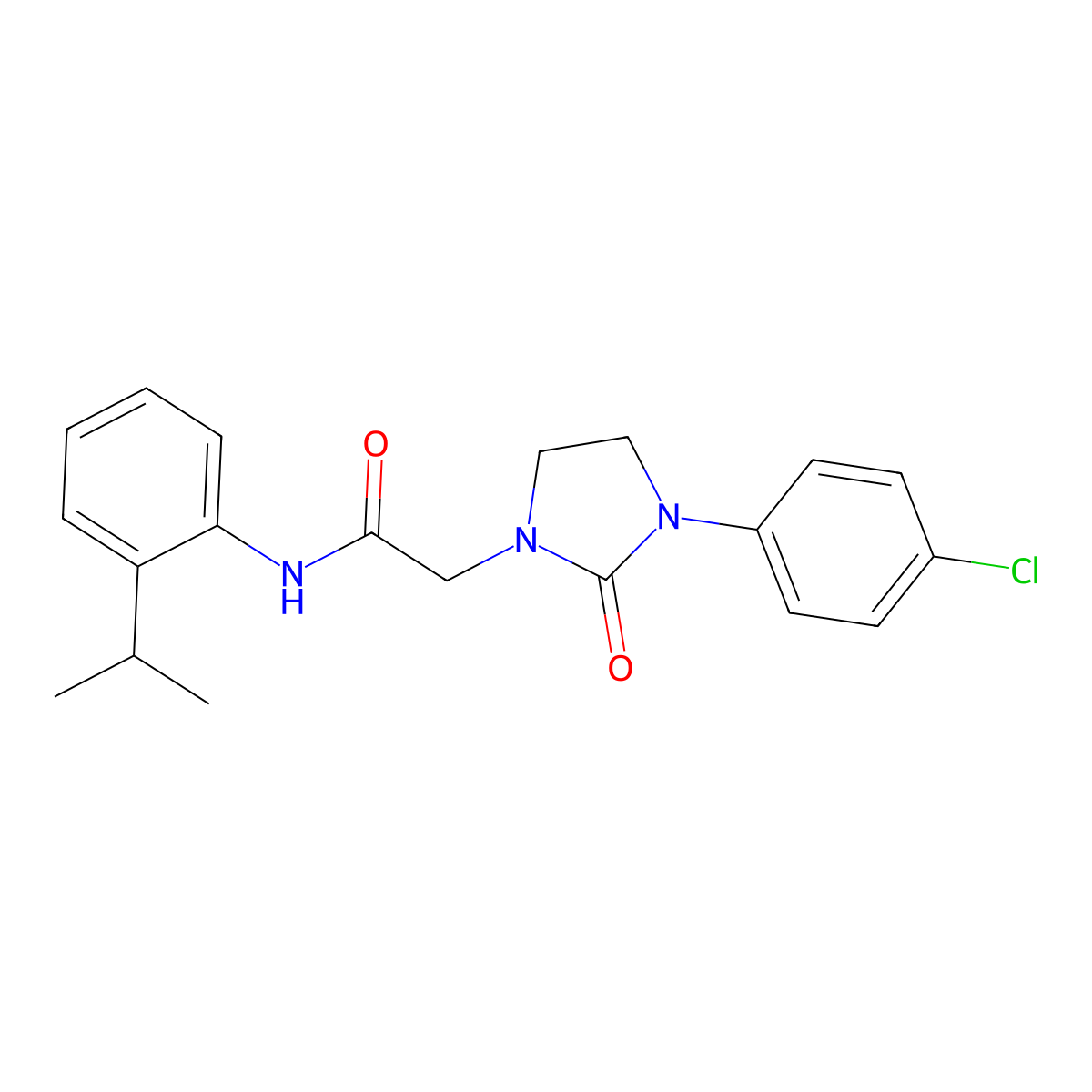 2-(3-(4-chlorophenyl)-2-oxoimidazolidin-1-yl)-N-(2-isopropylphenyl)acetamide molecular structure, CAS 1251708-40-3