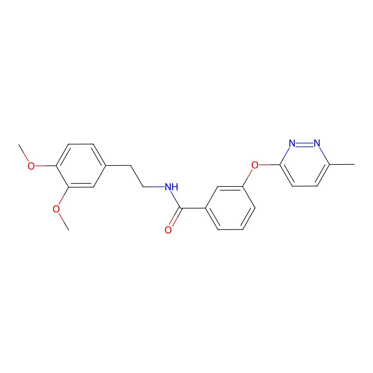 N-(3,4-dimethoxyphenethyl)-3-((6-methylpyridazin-3-yl)oxy)benzamide molecular structure, CAS 1251708-54-9