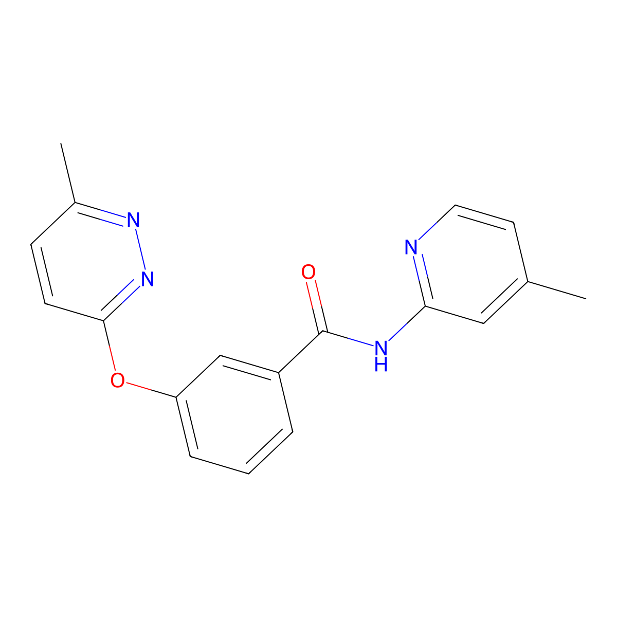 3-[(6-methylpyridazin-3-yl)oxy]-N-(4-methylpyridin-2-yl)benzamide molecular structure, CAS 1251708-56-1