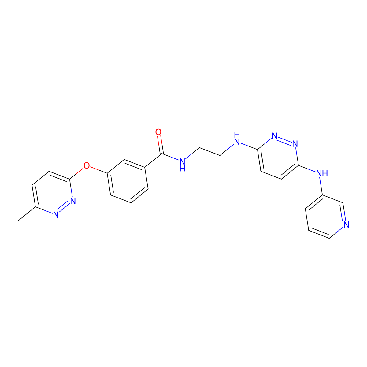 3-((6-methylpyridazin-3-yl)oxy)-N-(2-((6-(pyridin-3-ylamino)pyridazin-3-yl)amino)ethyl)benzamide molecular structure, CAS 1251708-57-2