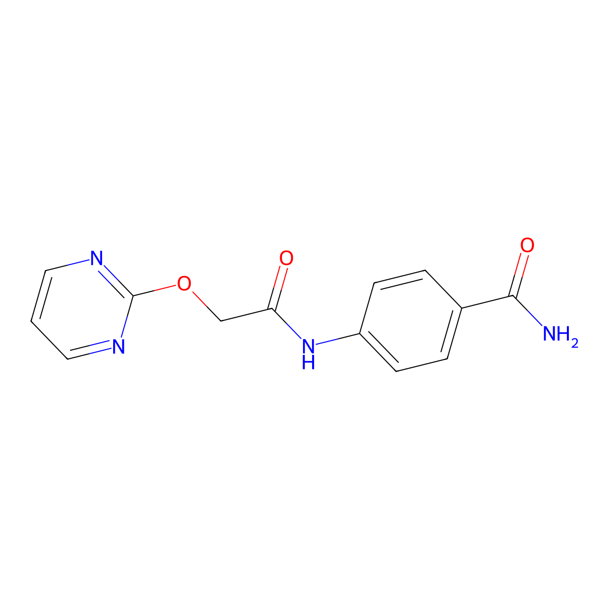 4-(2-(Pyrimidin-2-yloxy)acetamido)benzamide molecular structure, CAS 1251708-62-9