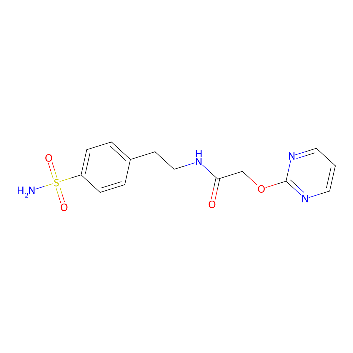 2-(pyrimidin-2-yloxy)-N-(4-sulfamoylphenethyl)acetamide molecular structure, CAS 1251708-64-1