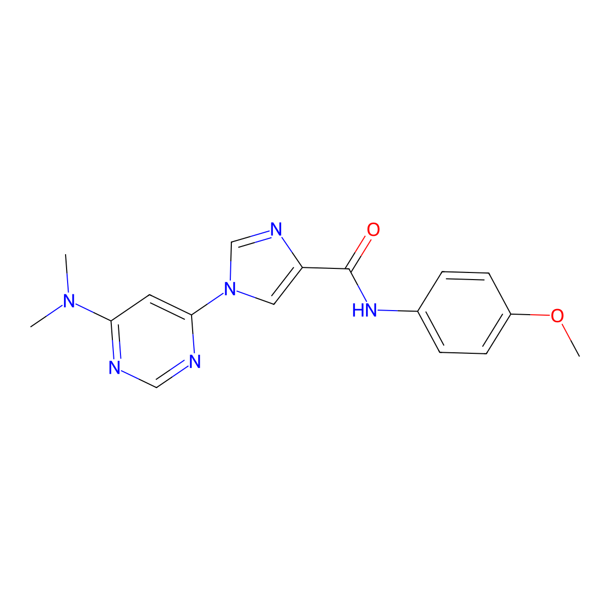 1-[6-(dimethylamino)pyrimidin-4-yl]-N-(4-methoxyphenyl)-1H-imidazole-4-carboxamide molecular structure, CAS 1251708-72-1