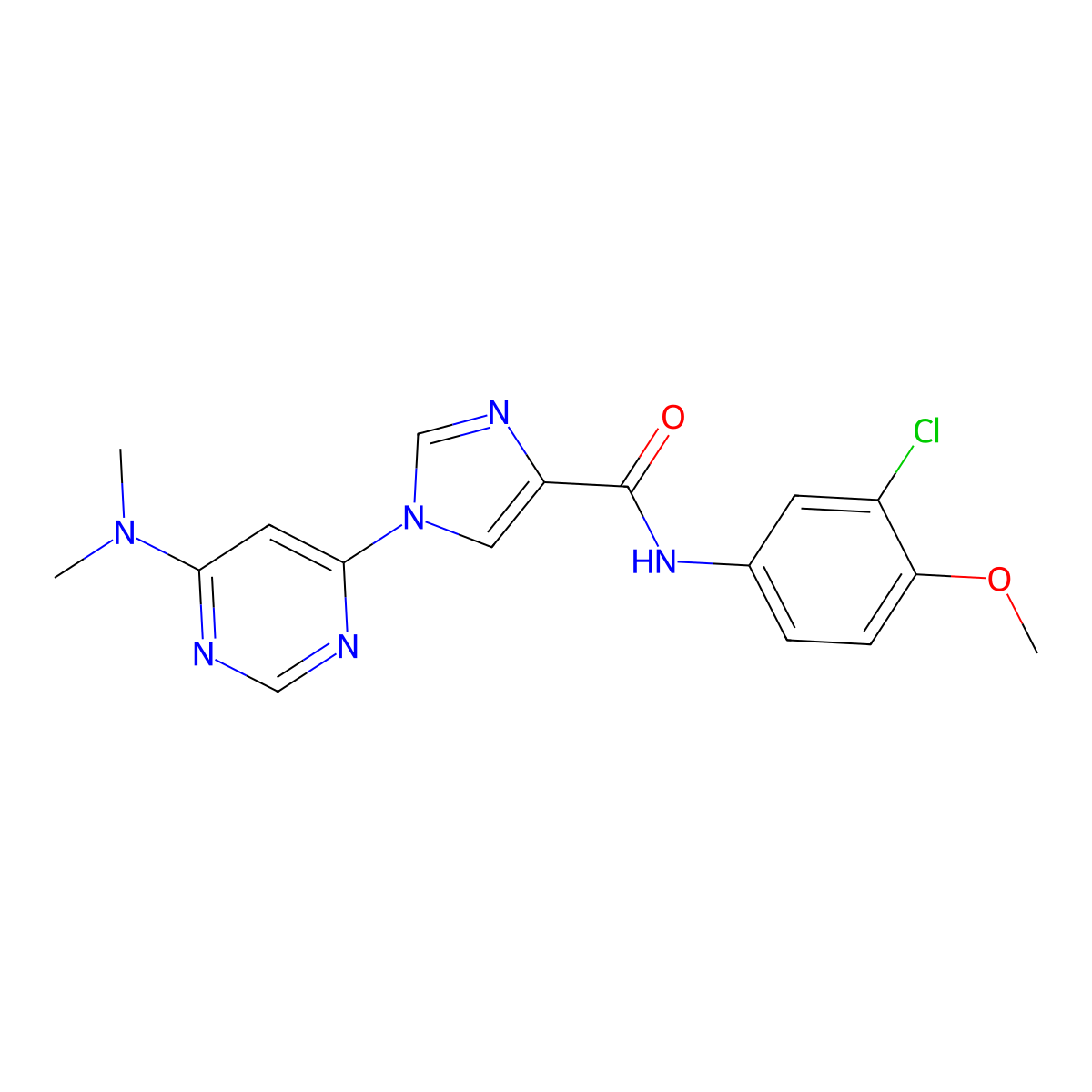 N-(3-chloro-4-methoxyphenyl)-1-[6-(dimethylamino)pyrimidin-4-yl]-1H-imidazole-4-carboxamide molecular structure, CAS 1251708-73-2