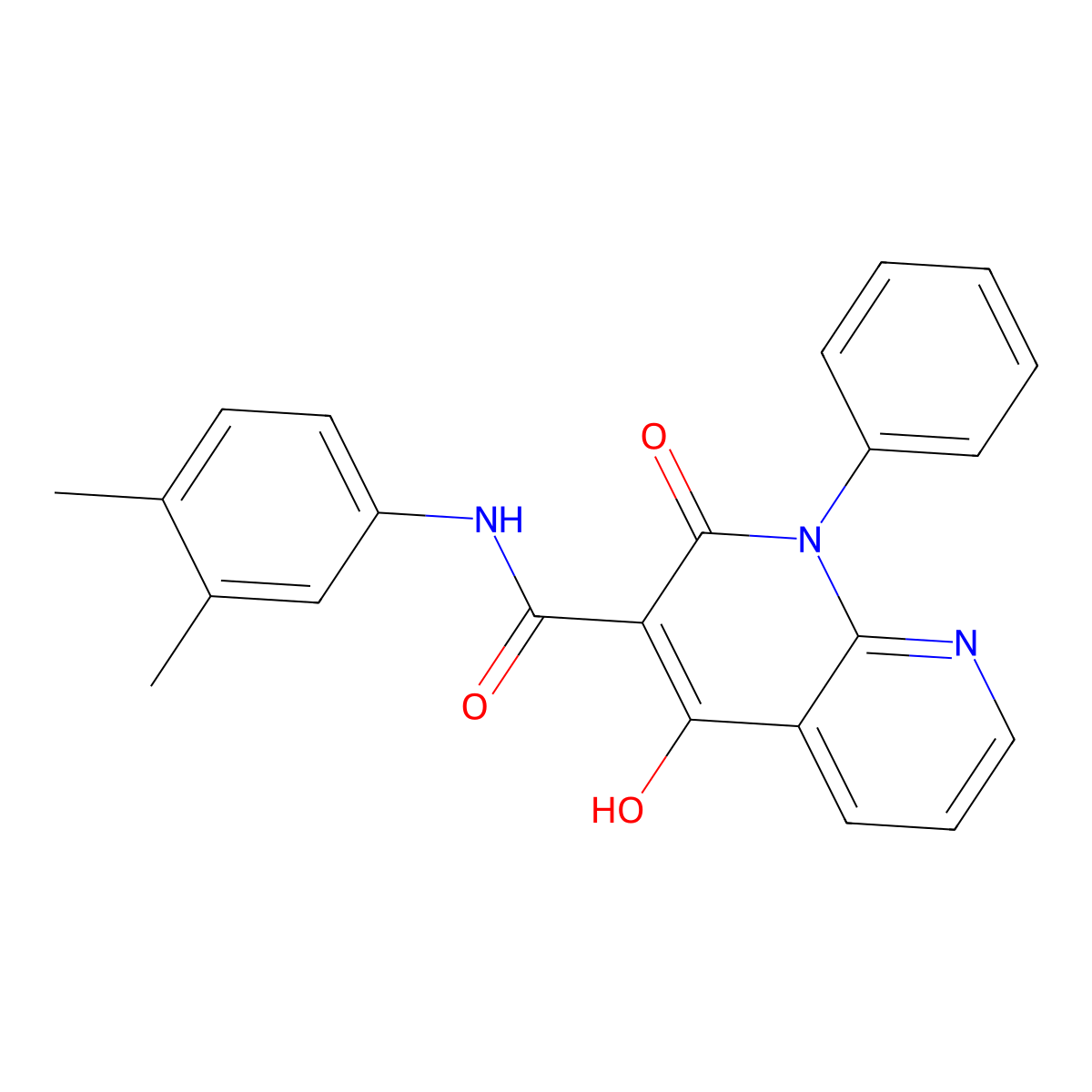 N-(3,4-dimethylphenyl)-4-hydroxy-2-oxo-1-phenyl-1,2-dihydro-1,8-naphthyridine-3-carboxamide molecular structure, CAS 1251708-81-2