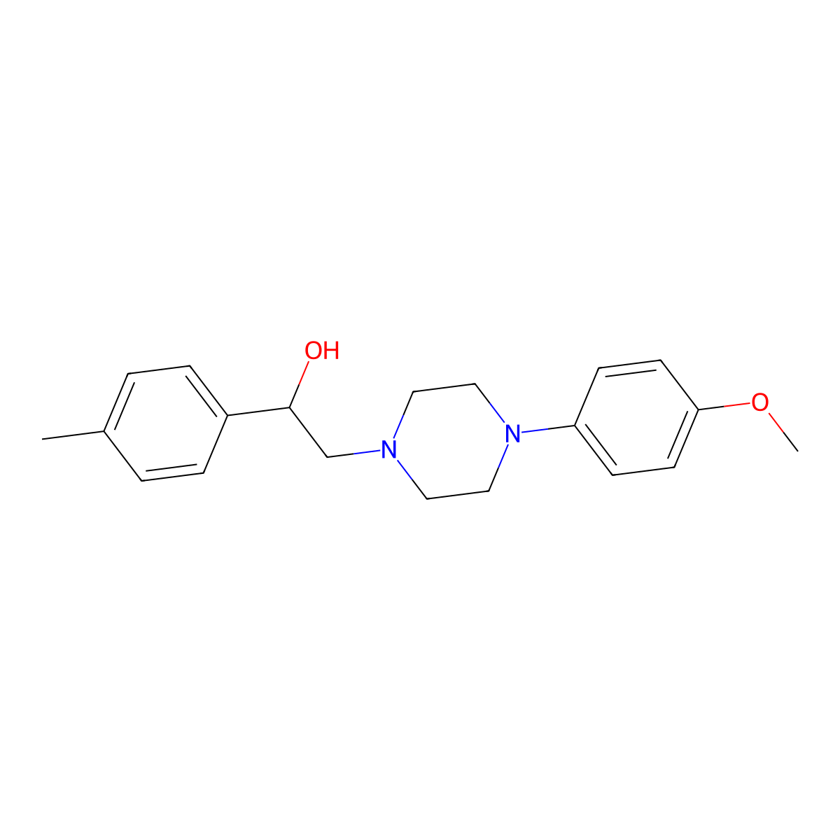 2-(4-(4-Methoxyphenyl)piperazin-1-yl)-1-(p-tolyl)ethanol molecular structure, CAS 1251708-92-5