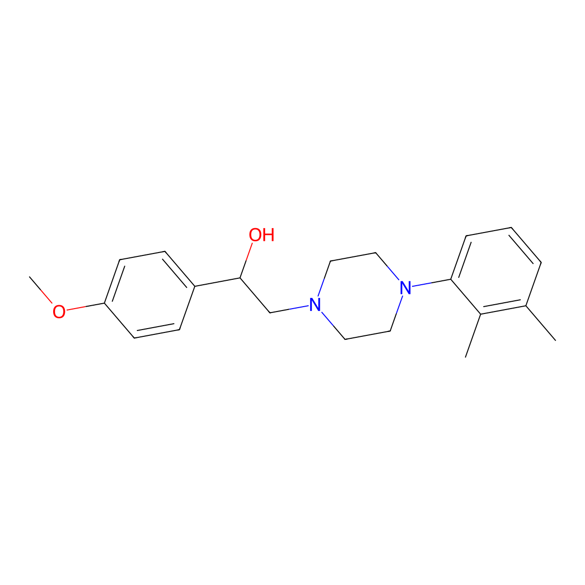 2-[4-(2,3-Dimethylphenyl)piperazin-1-yl]-1-(4-methoxyphenyl)ethan-1-ol molecular structure, CAS 1251708-93-6