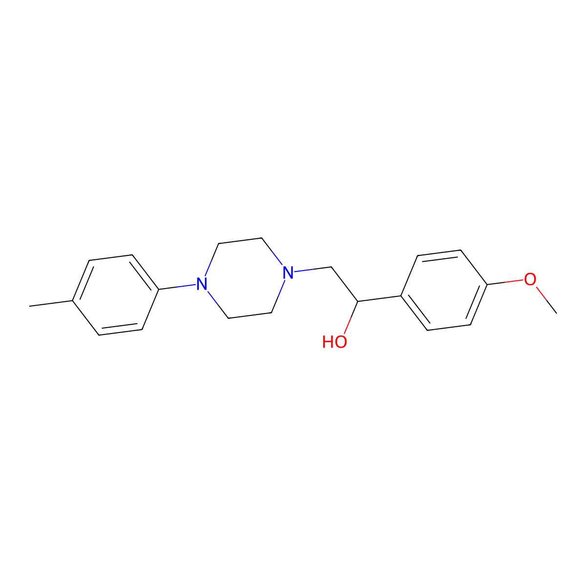1-(4-Methoxyphenyl)-2-(4-(p-tolyl)piperazin-1-yl)ethanol molecular structure, CAS 1251708-94-7