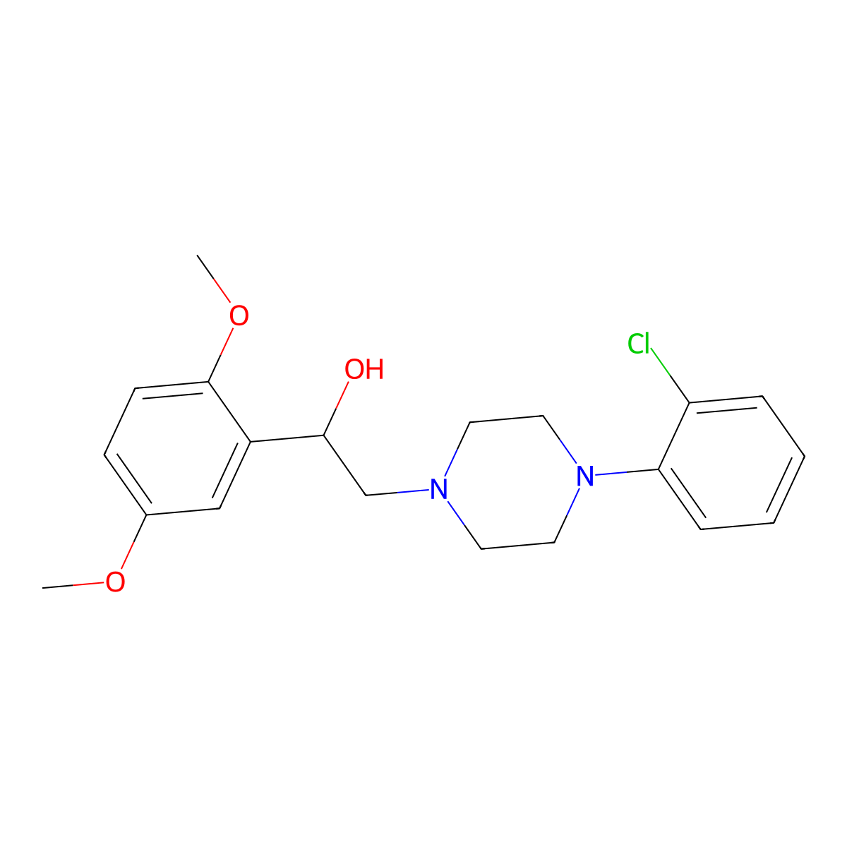 2-[4-(2-Chlorophenyl)piperazin-1-yl]-1-(2,5-dimethoxyphenyl)ethan-1-ol molecular structure, CAS 1251708-95-8