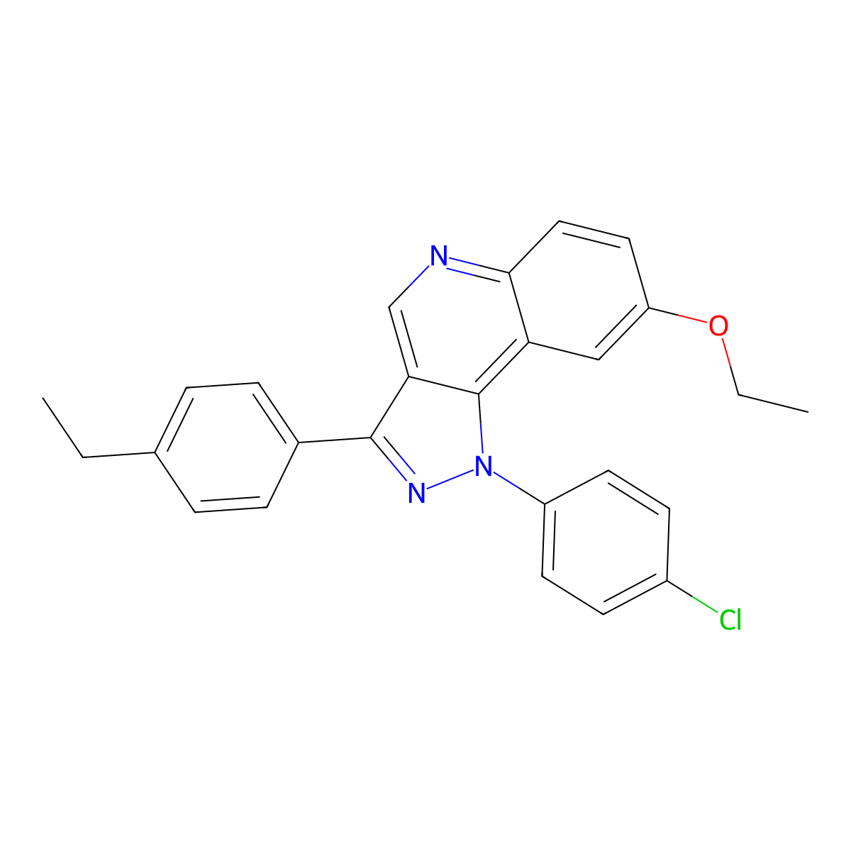 1-(4-chlorophenyl)-8-ethoxy-3-(4-ethylphenyl)-1H-pyrazolo[4,3-c]quinoline molecular structure, CAS 1251709-10-0